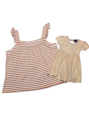 Mommy And Me Matching Set Tank Top & Baby Girl Dress Size 6-9 Months And Large